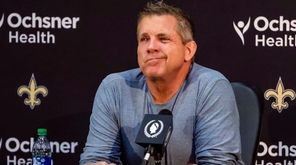 Sean Payton during a news conference announcing his