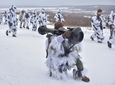 Soldiers take part in an exercise for the