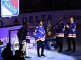 New York Rangers goalie Henrik Lundqvist puts on