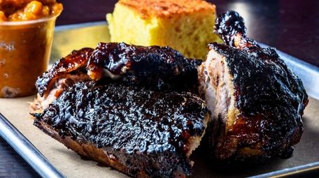 BBQ duck with sweet potato and cornbread at