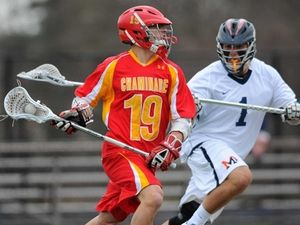 Chaminade's Ryan Lukacovic, left, looks to get past