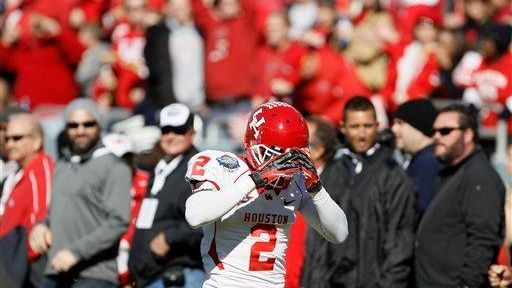 Houston defensive back D.J. Hayden stand on the