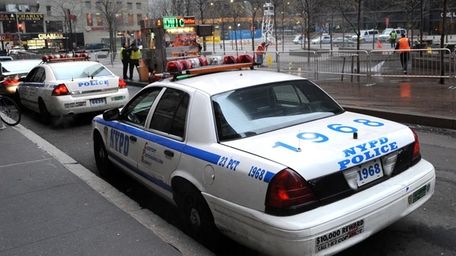 An NYPD patrol car is shown in this