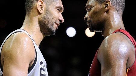 San Antonio Spurs' Tim Duncan, left, and Miami