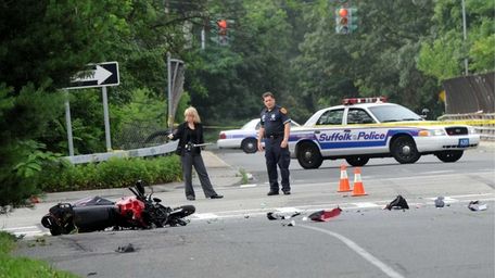 Authorities at the scene of a fatal crash
