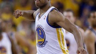 Golden State Warriors guard Jarrett Jack reacts against
