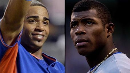 In this composite photo, Yoenis Cespedes of the