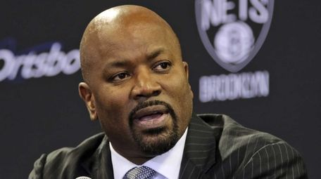Brooklyn Nets general manager Billy King speaks during