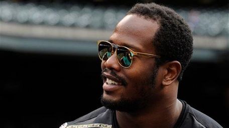 Denver Broncos linebacker Von Miller looks on during