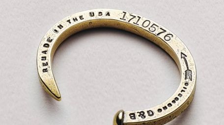 Liberty United skinny spike brass bracelet with bullets