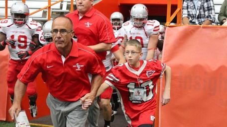 Joey Faminella, of West Islip, rushes the Stony
