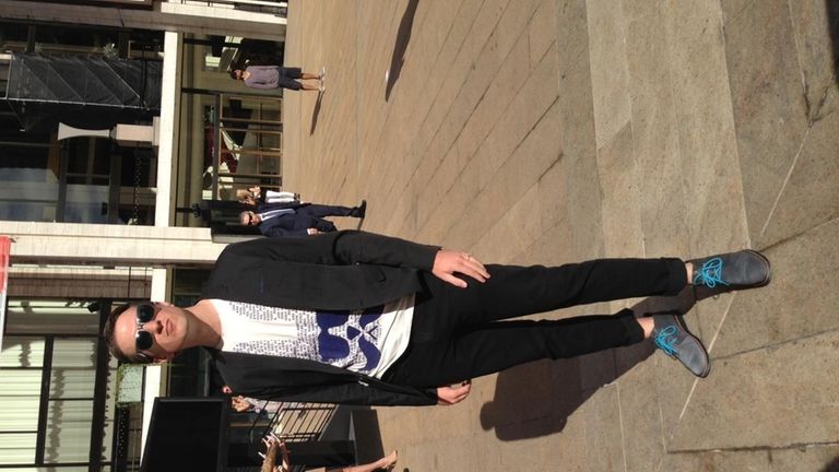 Greg Emerson outside of Lincoln Center at 2014