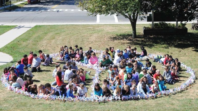 William Floyd Elementary School students work on finishing