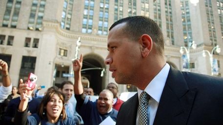 Alex Rodriguez arrives at the offices of Major