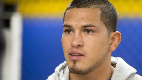 Anthony Pettis does an interview during Media Day