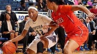 Hofstra forward Annie Payton makes a move against