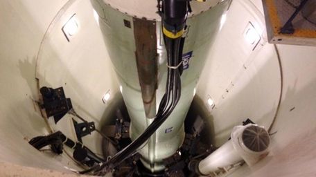 A mockup of a Minuteman 3 nuclear missile