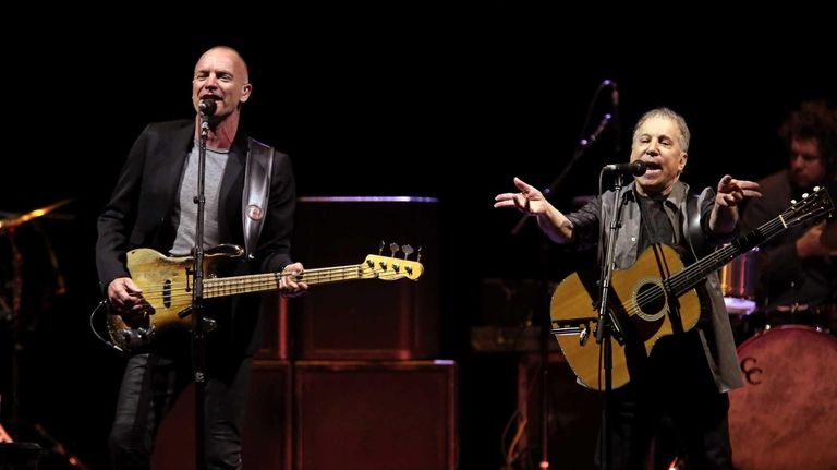 Sting and Paul Simon perform together at Madison