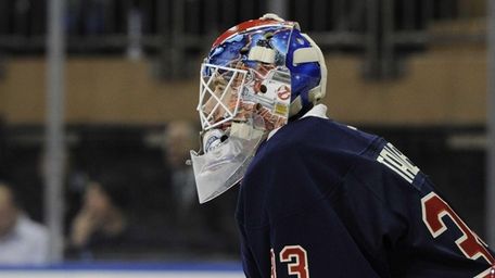 Cam Talbot looks on during the second period