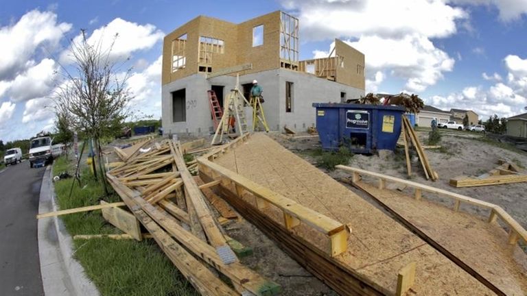 A new home under construction in May 2014