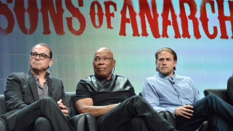 From left, “Sons of Anarchy” creator Kurt Sutter,
