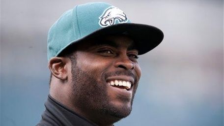 Then-Eagles quarterback Michael Vick is seen before a
