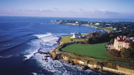 An aerial view of Newport, R.I., shows the