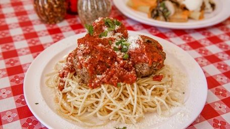 Tasty spaghetti and meatballs is served at Fargiano's