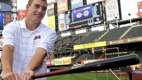 Brandon Nimmo poses at Citi Field shortly after