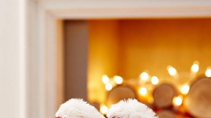 These furry slippers up the glam factor with