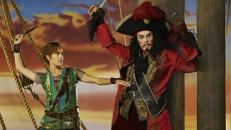 Allison Williams as Peter Pan and Christopher Walken