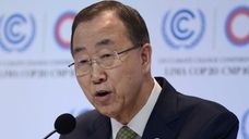 United Nations Secretary General Ban Ki-moon adresses a