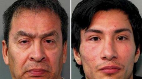 Edgar Monroy, 59, left, of Manorhaven, was charged