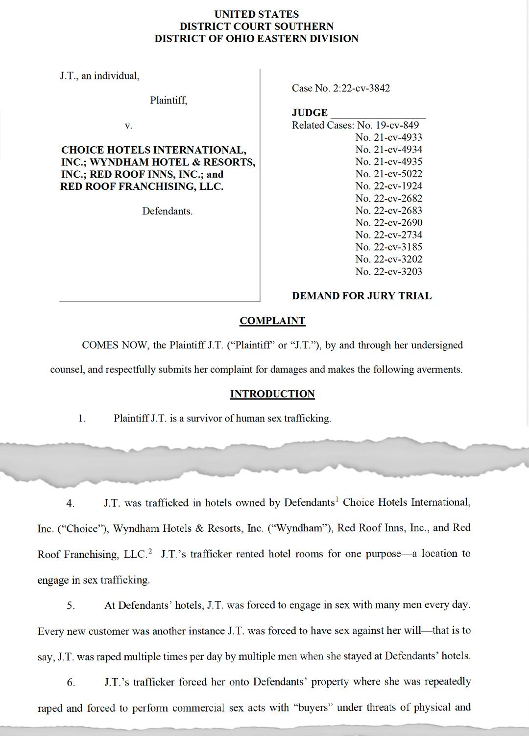 Hotel sex trafficking lawsuit